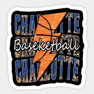 Graphic Basketball Charlotte Proud Name Vintage Sticker